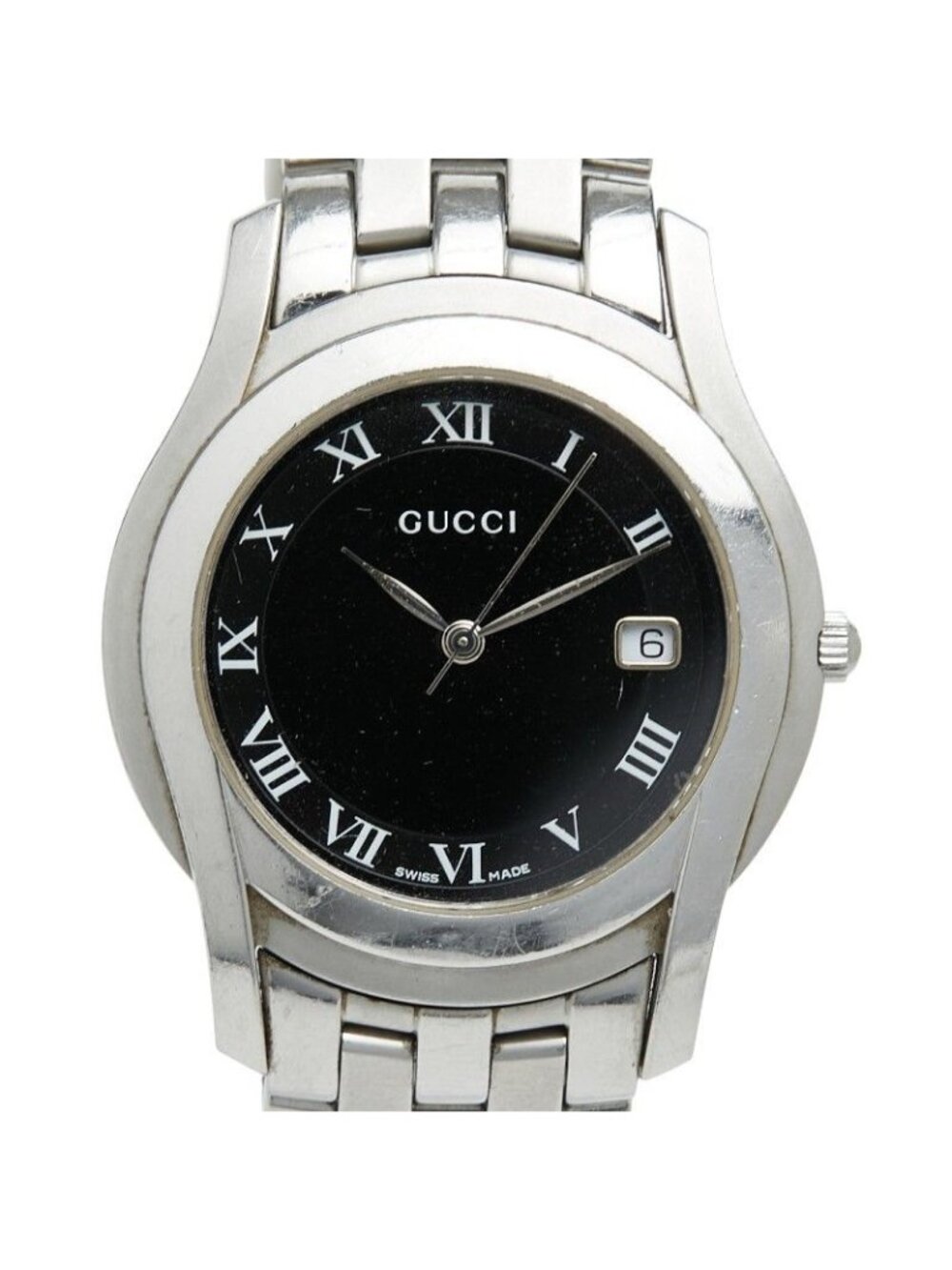 Gucci Roman Index Watch Black Silver Stainless Steel - Picture 1 of 7